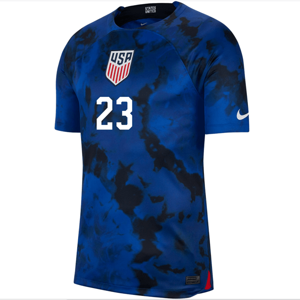 Nike United States Kellyn Acosta Authentic Match Away Jersey 22/23 (Bright Blue/White) | SoccerWearhouse