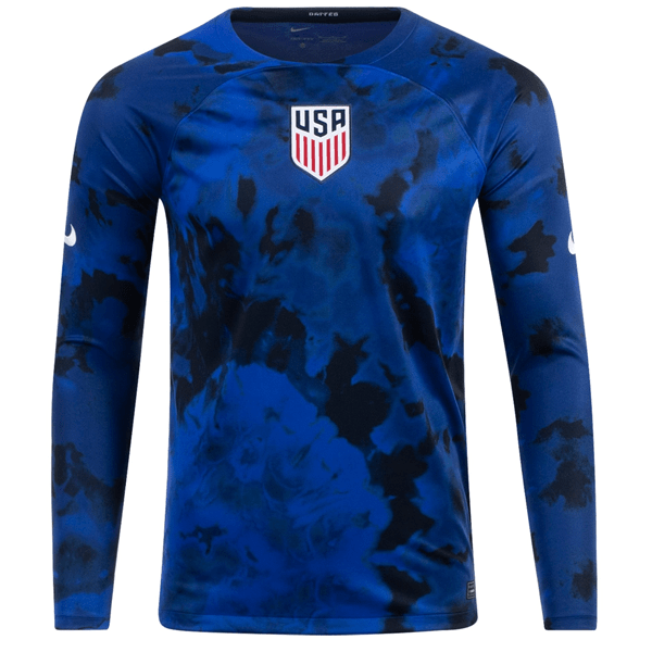 Nike United States Long Sleeve Away Jersey 22/23 (Bright Blue/White) | SoccerWearhouse
