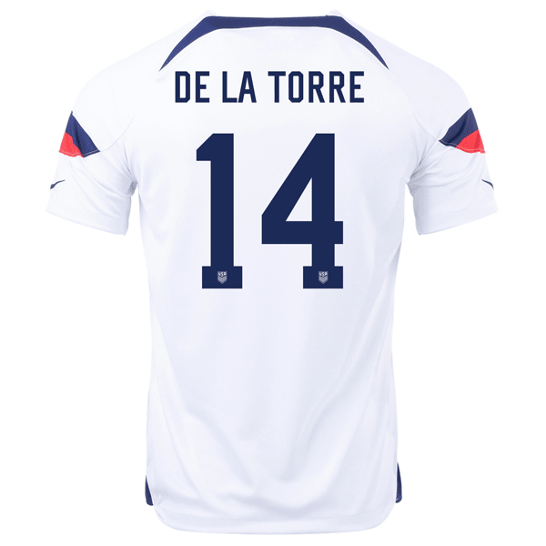 Nike United States Luca De La Torre Home Jersey 22/23 (White/Loyal Blue) | SoccerWearhouse