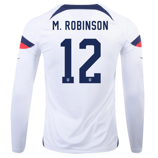 Nike United States Miles Robinson Home Long Sleeve Jersey 22/23 (White/Loyal Blue) | SoccerWearhouse