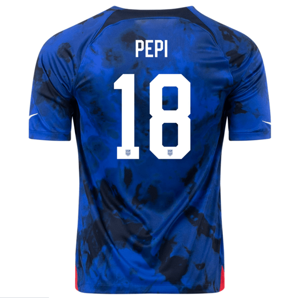 Nike United States Ricardo Pepi Away Jersey 22/23 (Bright Blue/White) | SoccerWearhouse