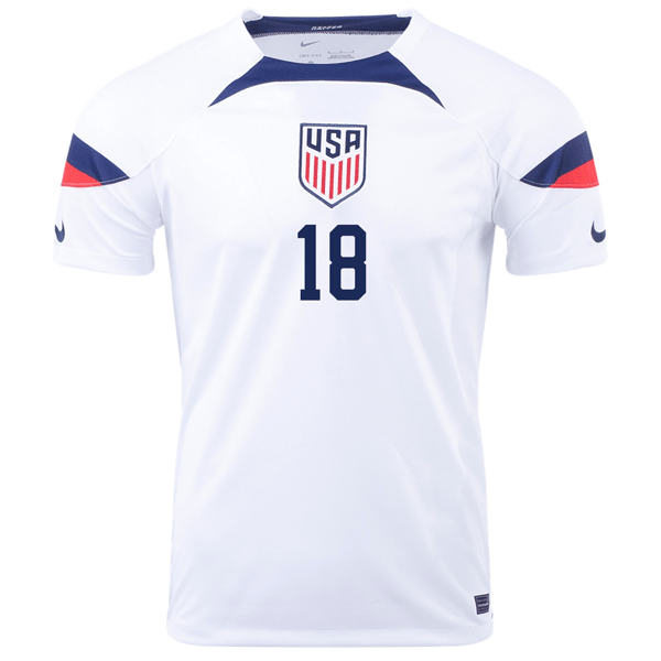 Nike United States Ricardo Pepi Home Jersey 22/23 (White/Loyal Blue) | SoccerWearhouse