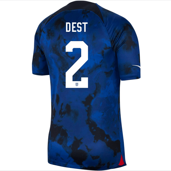 Nike United States Sergino Dest Authentic Match Away Jersey 22/23 (Bright Blue/White) | SoccerWearhouse