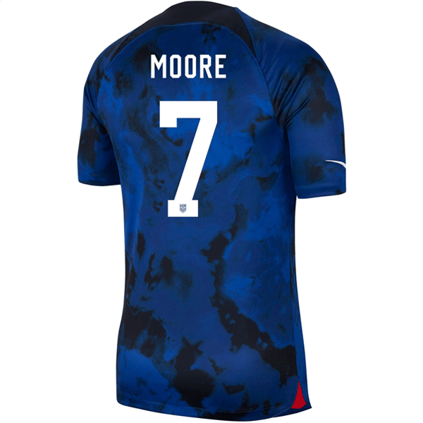 Nike United States Shaq Moore Authentic Match Away Jersey 22/23 (Bright Blue/White) | SoccerWearhouse