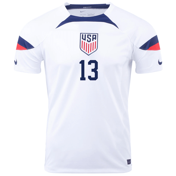 Nike United States Tim Ream Home Jersey 22/23 (White/Loyal Blue) | SoccerWearhouse