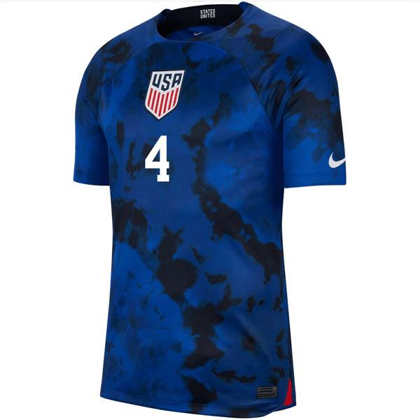 Nike United States Tyler Adams Authentic Match Away Jersey 22/23 (Bright Blue/White) | SoccerWearhouse