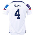 Nike United States Tyler Adams Home Jersey 22/23 w/ World Cup 2022 Patches (White/Loyal Blue)