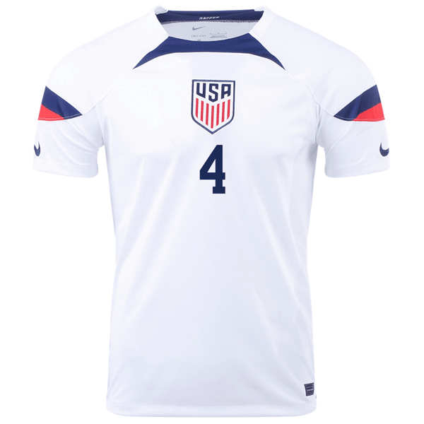 Nike United States Tyler Adams Home Jersey 22/23 (White/Loyal Blue) | SoccerWearhouse
