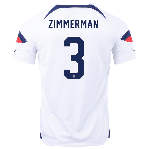 Nike United States Walker Zimmerman Home Jersey 22/23 (White/Loyal Blue) | SoccerWearhouse