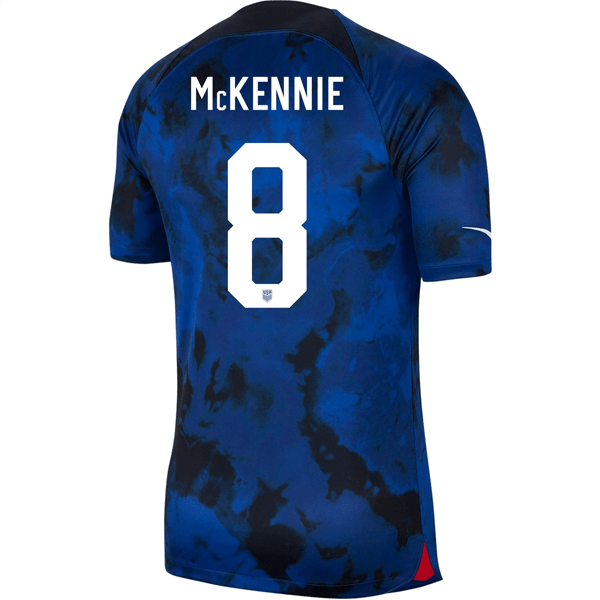 Nike United States Weston Mckennie Authentic Match Away Jersey 22/23 (Bright Blue/White) | SoccerWearhouse