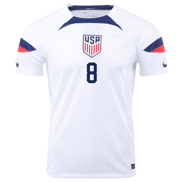 Nike United States Weston Mckennie Home Jersey 22/23 (White/Loyal Blue) | SoccerWearhouse