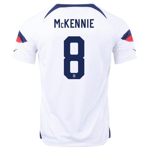 Nike United States Weston Mckennie Home Jersey 22/23 (White/Loyal Blue) | SoccerWearhouse