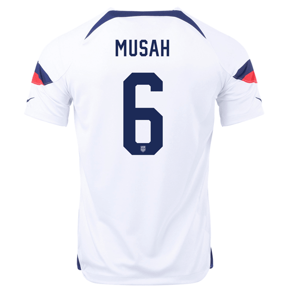 Nike United States Yunus Musah Home Jersey 22/23 (White/Loyal Blue) | SoccerWearhouse