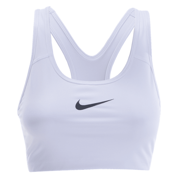 Nike Women Pro Classic Swoosh Sports Bra (White) | SoccerWearhouse