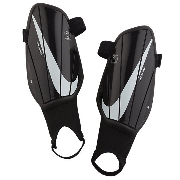 Nike Youth Charge Soccer Shin Guards (Black/White) | SoccerWearhouse