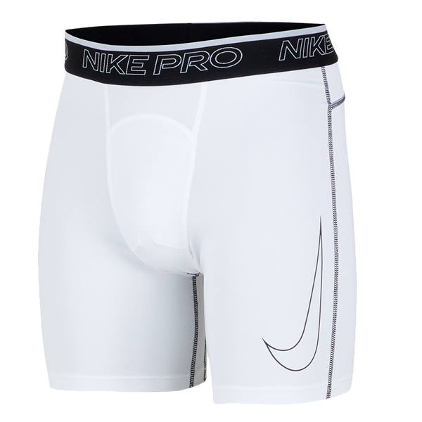 Pantalón corto de compresión Nike Pro Dri-Fit para hombre (blanco/negro)