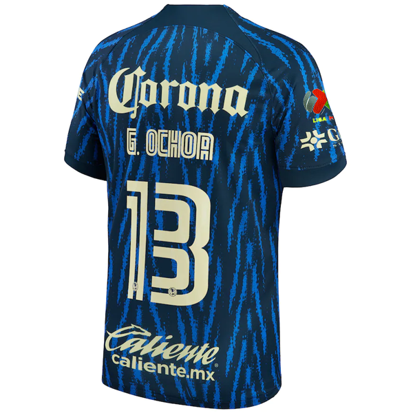 Nike Club America Guillermo Ochoa Away Jersey w/ Liga MX Patch 22/23 (Armory Navy/Lemon Chiffon)