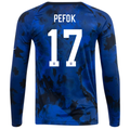 Nike Estados Unidos Jordan Pefok Manga Larga Away Jersey 22/23 (Azul Brillante/Blanco)