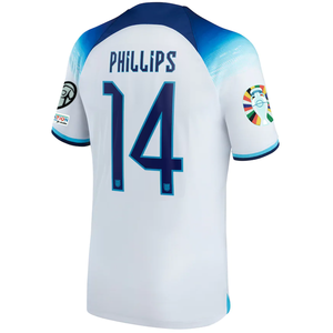 Nike England Kalvin Phillips Home Jersey w/ Euro Qualifying Patches 22/23 (White/Blue Fury/Blue Void)