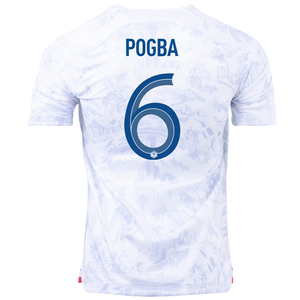 Nike France Paul Pogba Away Jersey w/ World Cup Champion Patch 22/23 (White)