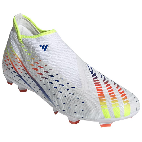 Adidas Predator Edge 3 Laceless Fg Soccer Cleats White Multi Soccer Wearhouse