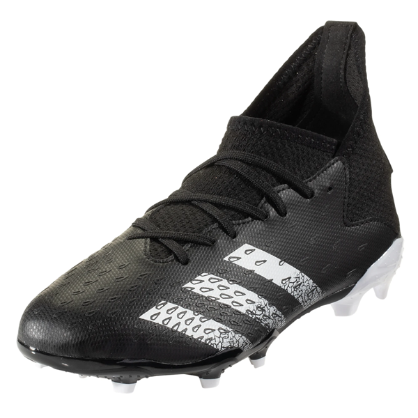 adidas Jr. PREDATOR FREAK.3 LACELESS Firm Ground Soccer Cleats, Black