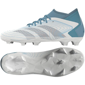 adidas Predator Accuracy.3 Firm Ground Soccer Cleats (White/Grey/Preloved Blue)