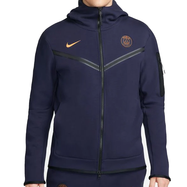Nike Paris Saint Germain Tech Fleece Windrunner Hoodie Navy Gold