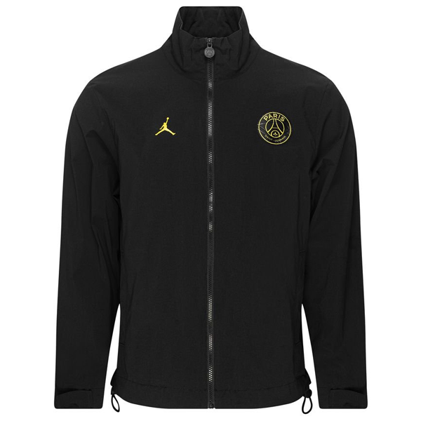 Nike Paris Saint Germain Woven Jacket 22 23 Black Tour Yellow Soccer Wearhouse