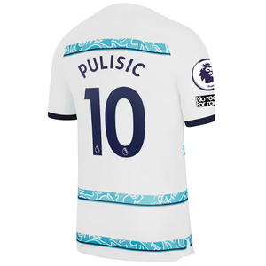 Nike Chelsea Christian Pulisic Away Jersey w/ EPL + Club World Cup Patches 22/23 (White/College Navy)