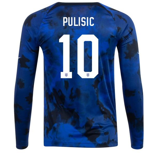 Nike Estados Unidos Christian Pulisic Manga Larga Away Jersey 22/23 (Azul Brillante/Blanco)