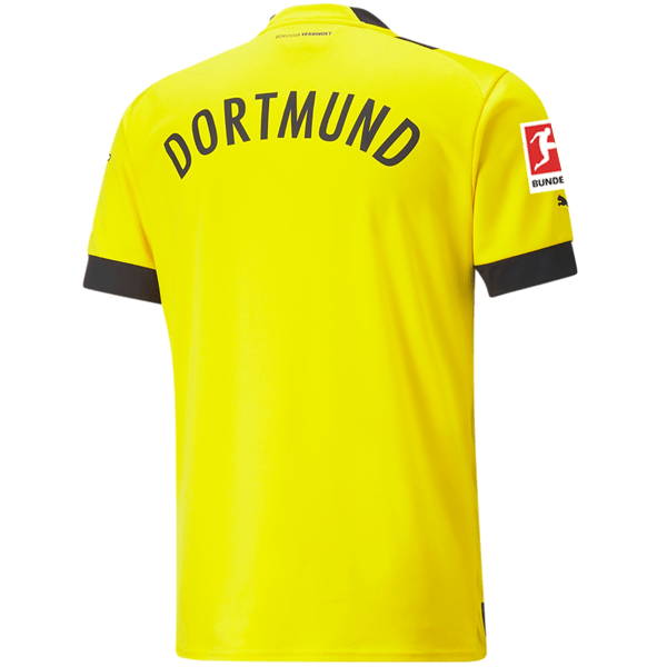 Puma BVB Dortmund Home Jersey w/ Bundesliga Patch 22/23 (Cyber Yellow/Black) | SoccerWearhouse