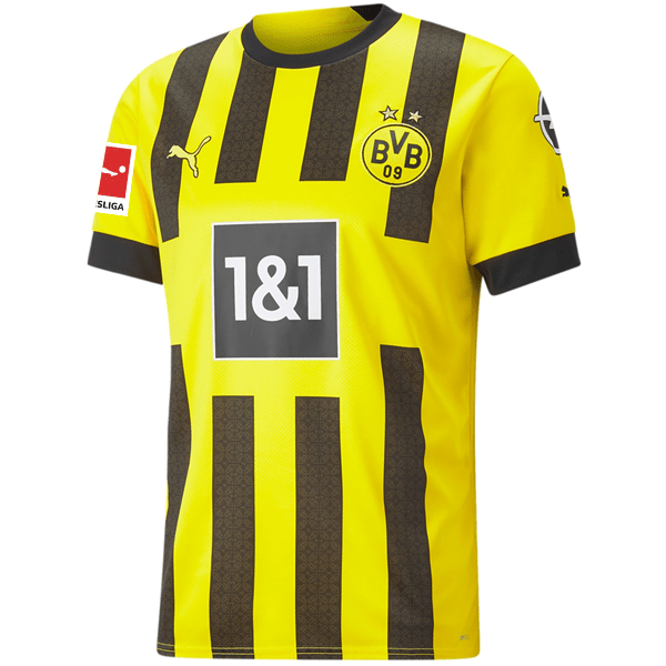 Puma BVB Dortmund Home Jersey w/ Bundesliga Patch 22/23 (Cyber Yellow/Black) | SoccerWearhouse