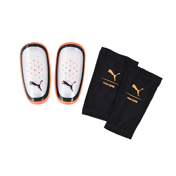 PUMA One 3 Shin Guards (Shocking Orange) | SoccerWearhouse