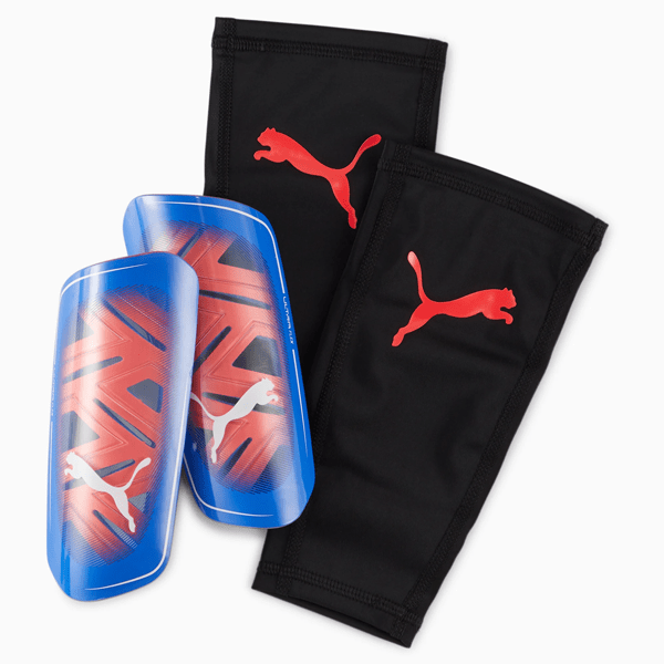 Puma Ultra Flex Shin Guard (Bluemazing/Sunblaze) | SoccerWearhouse