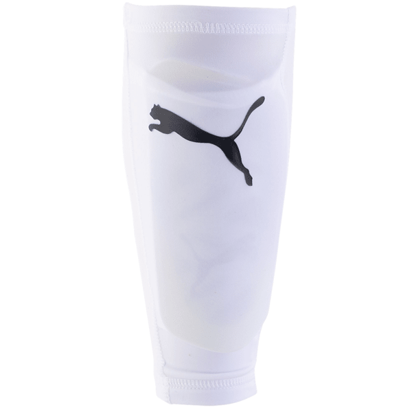 Puma Ultra Flex Sleeve Shin Guard (White/Ocean Dive) | SoccerWearhouse