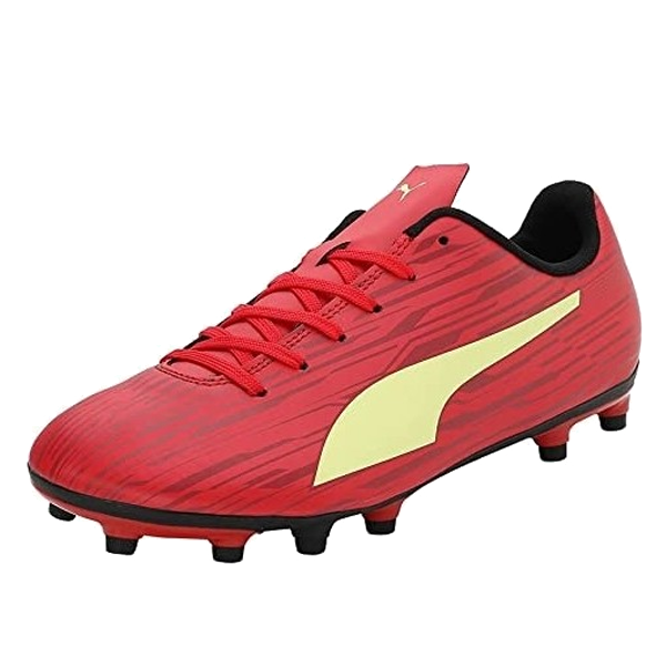 Puma Rapido III FG AG Soccer Cleats Red Fresh Yellow Chili Pepper