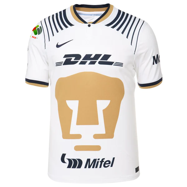 Nike Pumas UNAM Home Jersey w/ Liga MX Patch 22/23 (White/Obsidian/Gold)