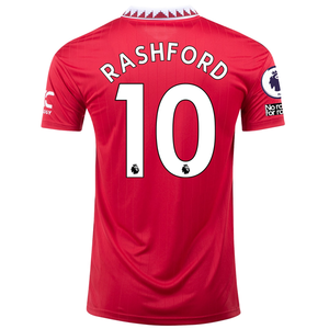 adidas Manchester United Marcus Rashford Home Jersey w/ EPL + No Room For Racism 22/23 (Real Red)