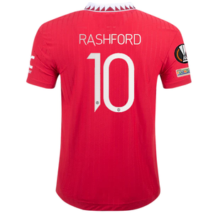 adidas Manchester United Marcus Rashford Authentic Home Jersey w/ Europa League Patches 22/23 (Real Red)