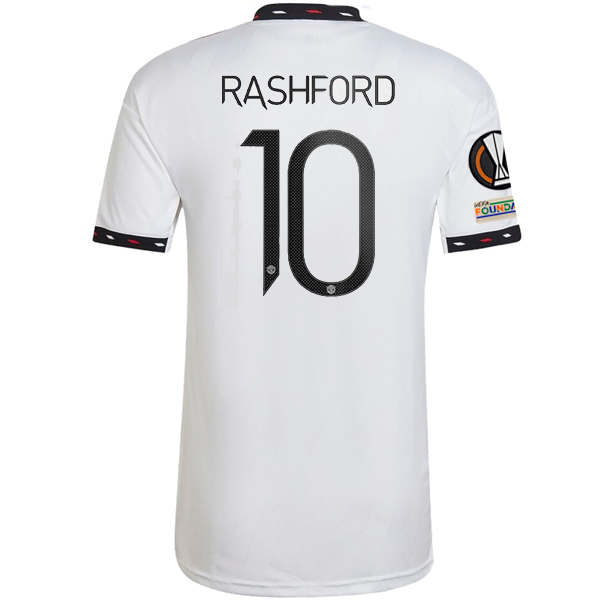 adidas Manchester United Marcus Rashford Away Jersey w/ Europa League - Soccer  Wearhouse