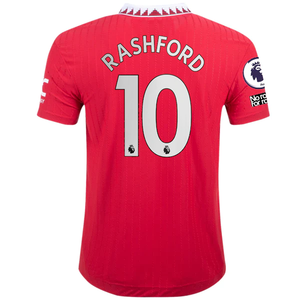 adidas Manchester United Authentic Marcus Rashford Home Jersey w/ EPL + No Room For Racism Patches 22/23 (Real Red)