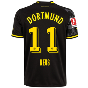 Puma Borussia Dortmund Marco Reus Away Jersey w/ Bundesliga Patch 22/23 (Puma Black/Asphalt)