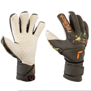 Reusch Attrakt Speedbump Ortho-Tec Goalkeeper Gloves (Dessert Green/Shock Orange)