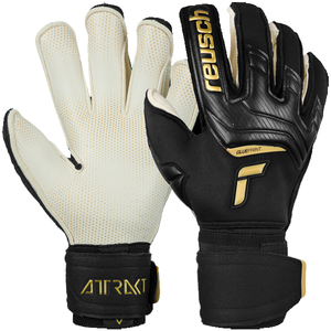 Reusch Attrakt Gold X Glueprint Ortho-Tec Goalkeeper Gloves (Black/Gold)