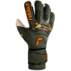 Reusch Attrakt Speedbump Ortho-Tec Goalkeeper Gloves (Dessert Green/Shock Orange)
