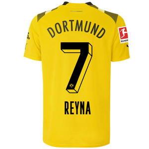 Puma Borussia Dortmund Gio Reyna Cup Jersey w/ Bundesliga Patch 22/23 (Cyber Yellow/Black)