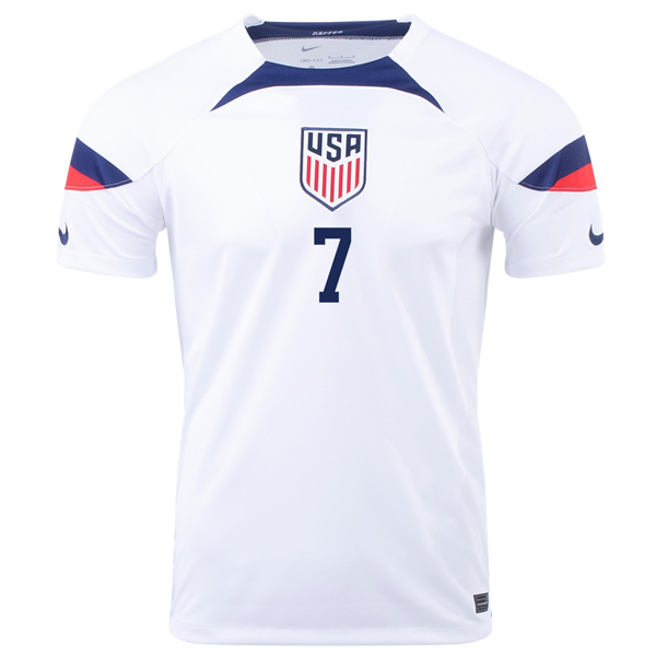 Camiseta Nike Estados Unidos Shaq Moore Home 22/23 (Blanco/Azul)