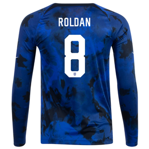 Nike United States Cristian Roldan Long Sleeve Away Jersey 22/23 (Bright Blue/White)