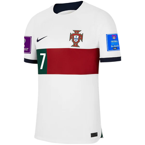 Nike Portugal Cristiano Ronaldo Away Jersey w/ World Cup 2022 Patches 22/23 (Sail/Obsidian)